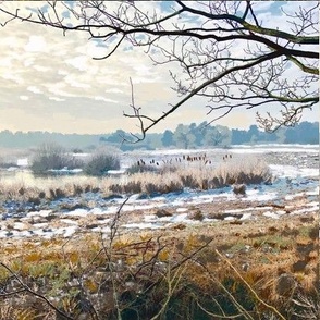 winter marsh photo tile