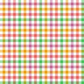 berry gingham with tangerine, 1/4" squares 