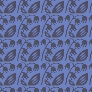 Bluebells Charcoal Blue on Periwinkle