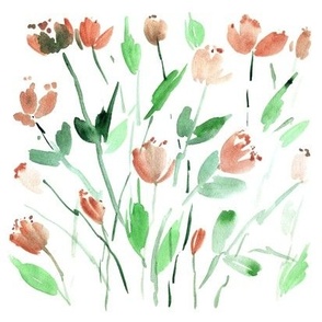 Midsummer bloom in Italy - watercolor hand painted botanical flowers