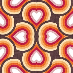 Normal scale // Groovy rainbow hearts // jon brown ivory orange cardinal red blush pink and white hearts