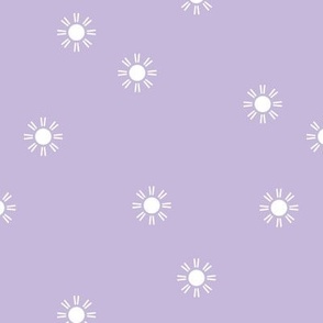 Sparkly sunshine summer day minimalist rays of sun boho abstract design scandinavian nursery white on lilac purple