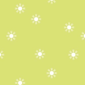 Sparkly sunshine summer day minimalist rays of sun boho abstract design scandinavian nursery white on lime green yellow