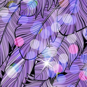 Glam Feather Boa Purple Large- Disco Revival Party- Fluffy Feathers- Elton John- Harry Styles- Carnival- Mardi Gras Celebration- Luxurious Monochrome Wallpaper