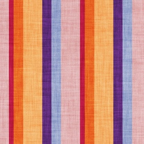Large jumbo scale // Groovy vertical stripes // blush pink cardinal red orange and violet retro stripes 