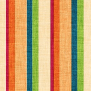 Large jumbo scale // Groovy vertical stripes // blue lagoon limerick green orange and cardinal red retro stripes 