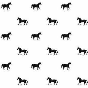black and white horses mini scale