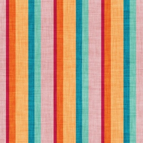 Normal scale // Groovy vertical stripes // blush pink cardinal red orange teal and spearmint retro stripes 