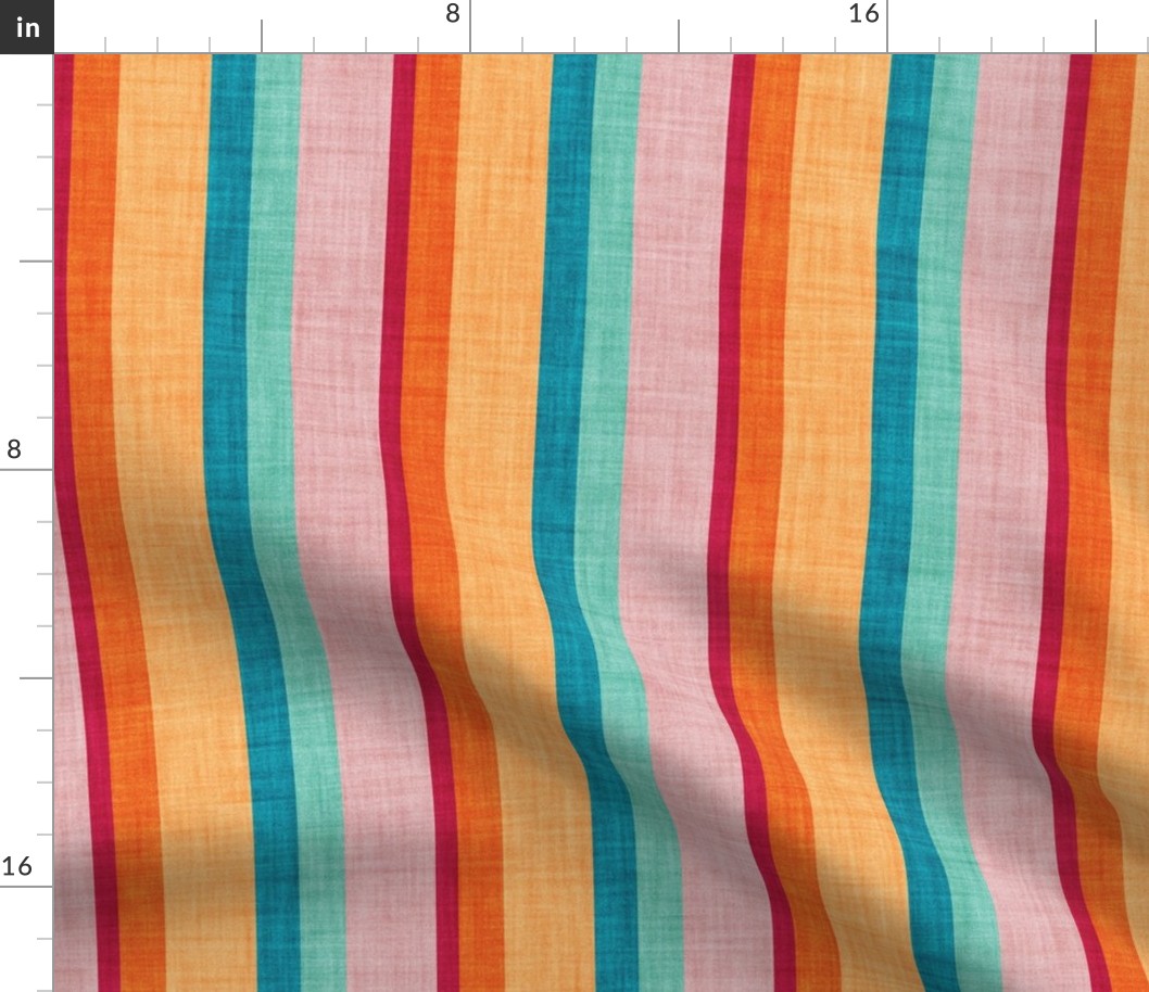 Normal scale // Groovy vertical stripes // blush pink cardinal red orange teal and spearmint retro stripes 