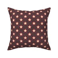 Small scale // Groovy stars // jon brown textured background beige stitched stars cardinal red outlined