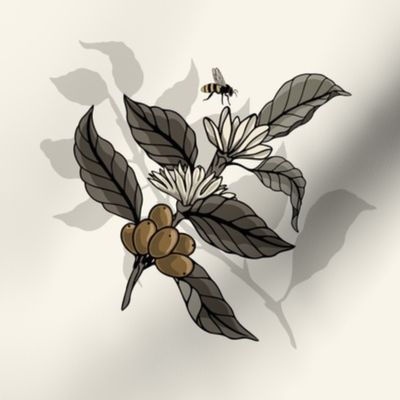 Coffee Plant With Bee - SFLYPhotoTile