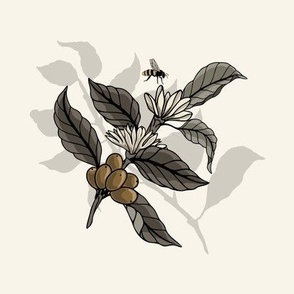 Coffee Plant With Bee - SFLYPhotoTile