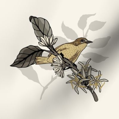 Coffee Plant With Bird 1 - SFLYPhotoTile