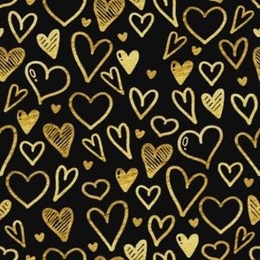 Golden Hearts Doodles