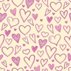 Cute Pink Textured Hearts