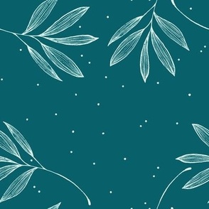 Sketched Leaves in Green