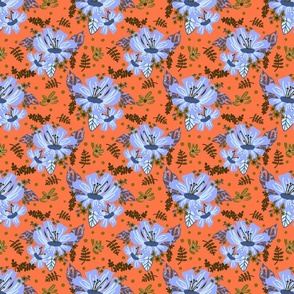 Blue Orange Hibiscus 