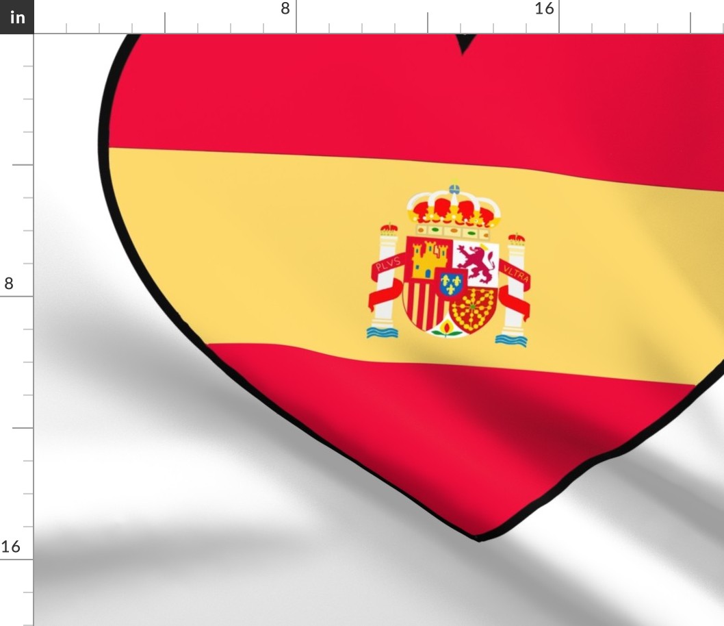 Spanish flag hearts on white