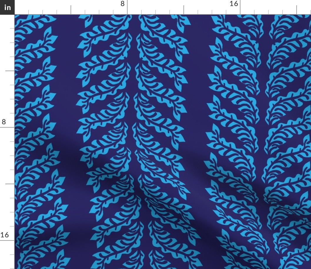 blue acanthus leafy stripes by rysunki_malunki