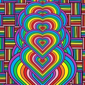 Heart Pile Rainbow Weave Wide