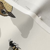 Coffee Plant, Bird, And Bee #1 - Wall Art - Sflycanvaspt