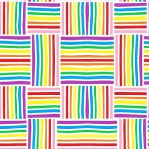 White Rainbow Stripes Lawn Chair