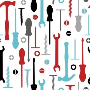 Red Turquoise Tools Pattern