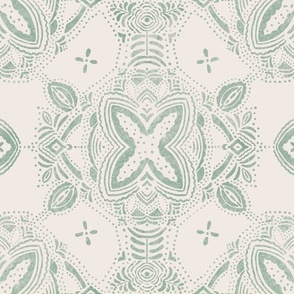 Lisbon Lace Tile  in Light Sage Green