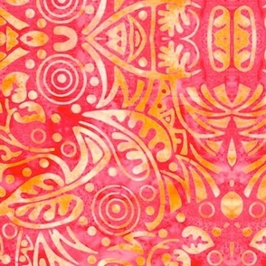 Orange and Pink stamped pattern 