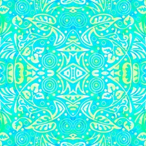 Blue stamped pattern 