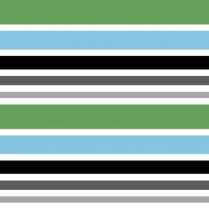 Green Blue Stacked Stripes Pattern - GBTP