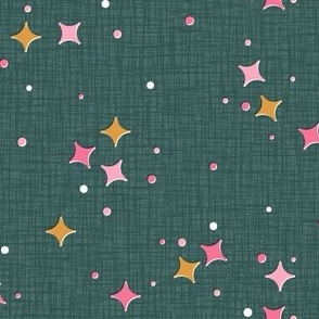 Star-Lite Diner (MidMod Spruce) || retro stars & faux atomic texture