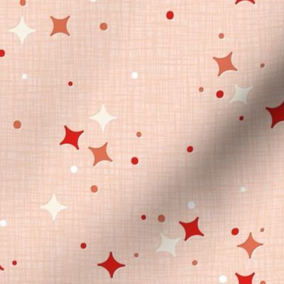 Star-Lite Diner (MidMod Peachy Keen) || retro stars & faux atomic texture
