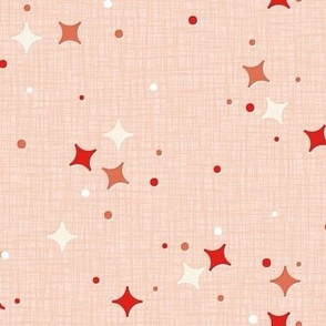 Star-Lite Diner (MidMod Peachy Keen) || retro stars & faux atomic texture