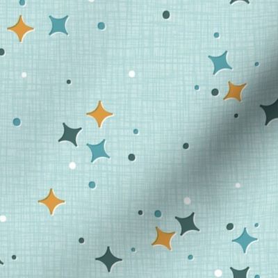 Star-Lite Diner (MidMod Marine Layer) || retro stars & faux atomic texture