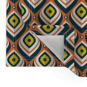 Retro 70s Shapes for Home Decor on Orange / Medium Scale