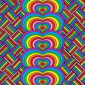 Heart Ribbons Rainbow Weave Sideways