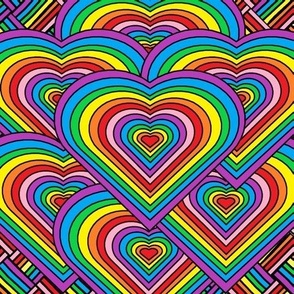 Heart Circles Rainbow Weave Sideways