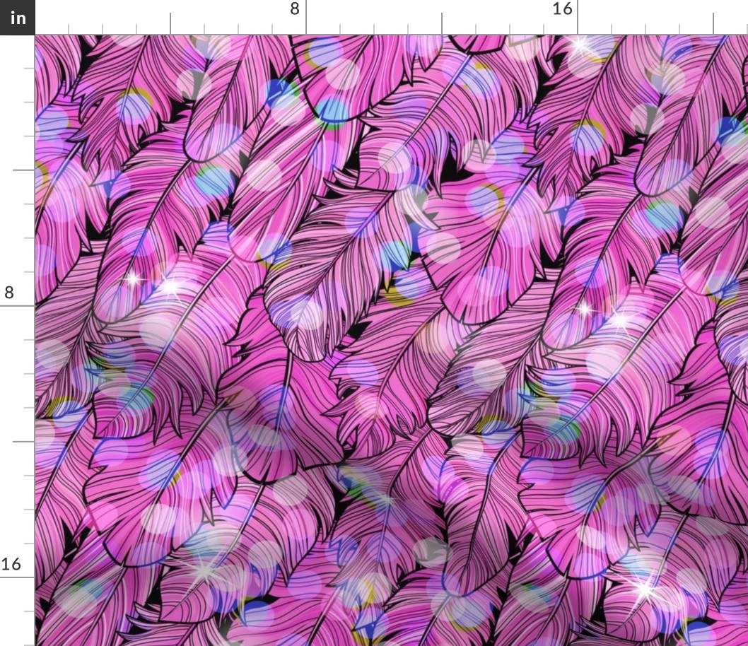 Glam Feather Boa Pink Small- Disco Revival Party- Fluffy Feathers- Elton John- Harry Styles- Carnival- Mardi Gras Celebration- Luxurious Monochrome Wallpaper