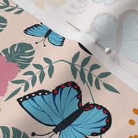 Butterflies, Hibiscus and Flora