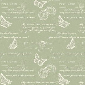 small_Love_Letters_Blush_post_card_green