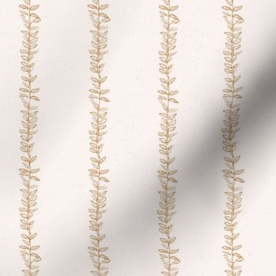 Botanical stripes - leafy stripes - neutral colors - small scale