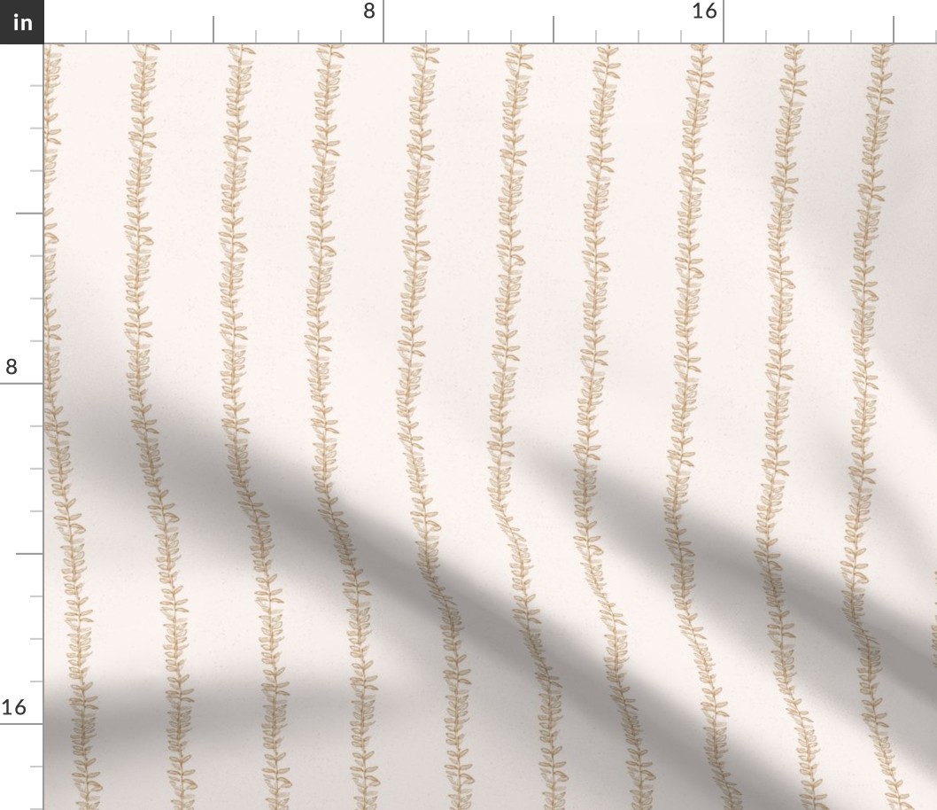Botanical stripes - leafy stripes - neutral colors - small scale