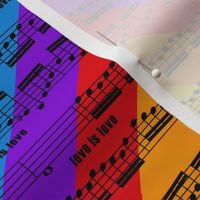pride music notes - seamless repeat sheet music on rainbow background