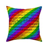 pride music notes - seamless repeat sheet music on rainbow background