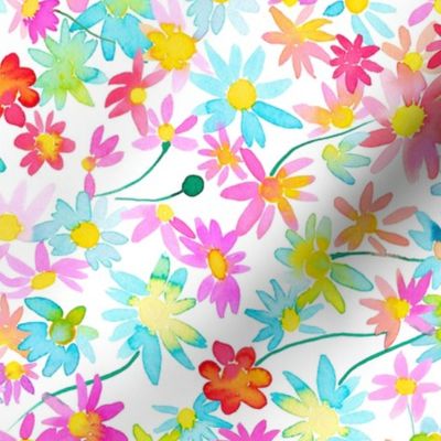 Spring Watercolor Daisies