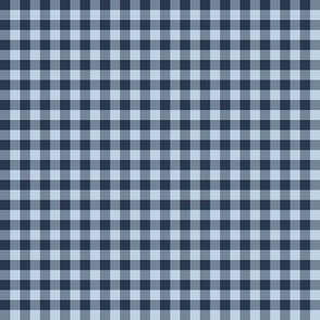 Navy and fog blue gingham, 1/4" squares 