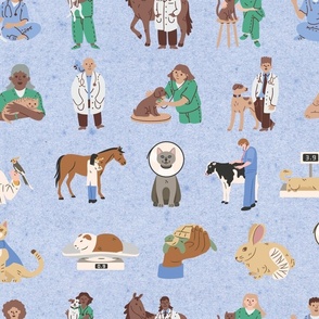 Caring For The Animals Veterinarians Vet Techs Veterinary Hospital Blue Large Scale