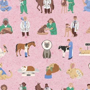 Caring For The Animals Veterinarians Vet Techs Veterinary Hospital Pink Large Scale