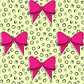 Light Lime Pink Bows
